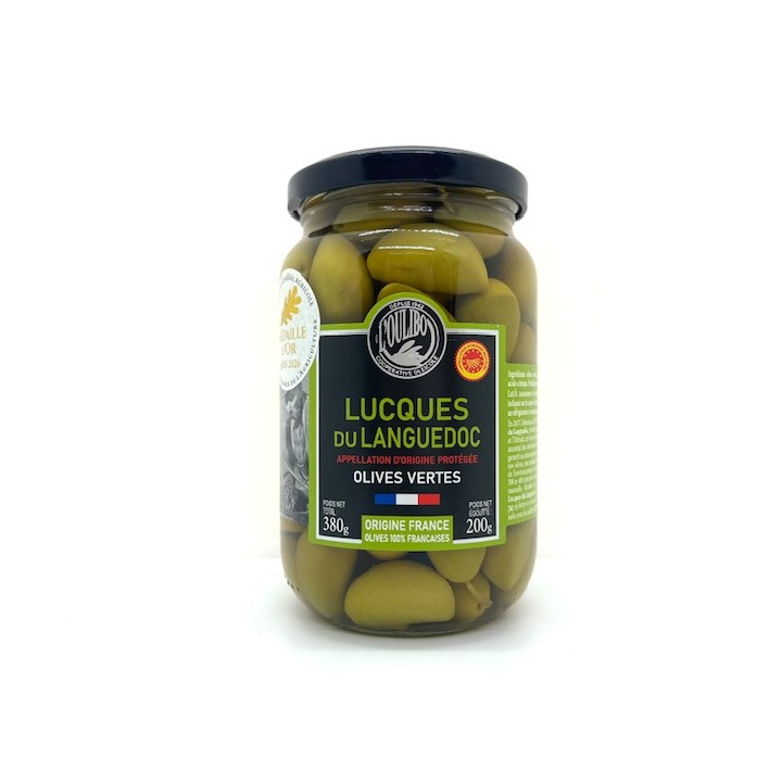 OLIVES VERTES LUCQUES NATURE 200 GR L'OULIBO