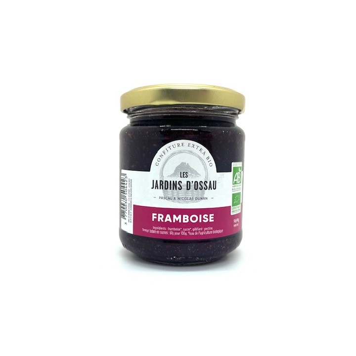 CONFITURE BIO FRAMBOISE LES JARDINS D'OSSAU 240gr