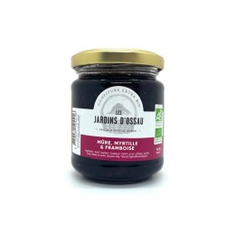 CONFITURE BIO 3 FRUITS ROUGES LES JARDINS D'OSSAU 240gr