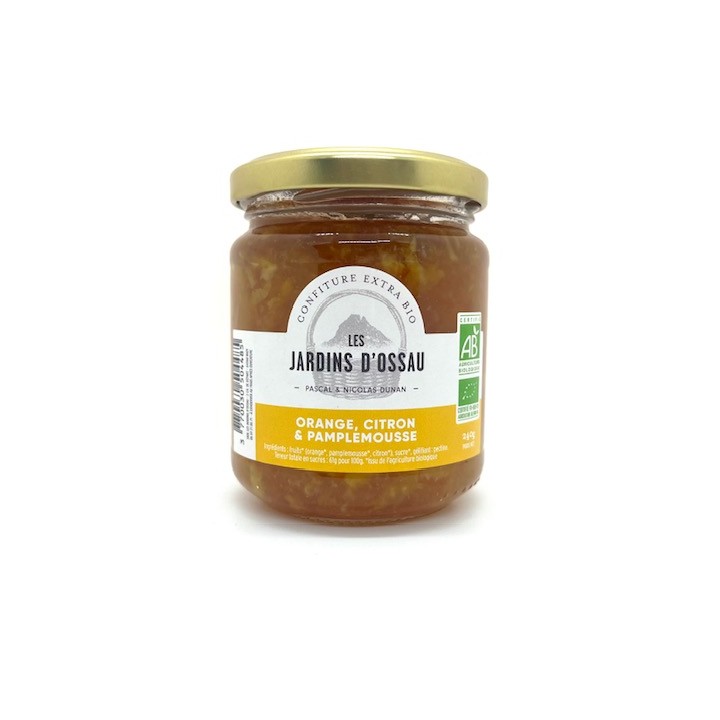 CONFITURE BIO 3 AGRUMES LES JARDINS D'OSSAU 240gr