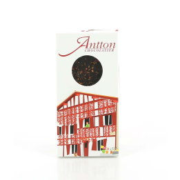 TABLETTE AU PIMENT D'ESPELETTE NOIR ANTTON 70% 80gr