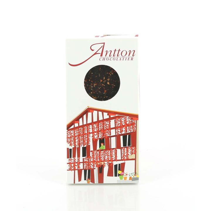 TABLETTE AU PIMENT D'ESPELETTE NOIR ANTTON 70% 80gr