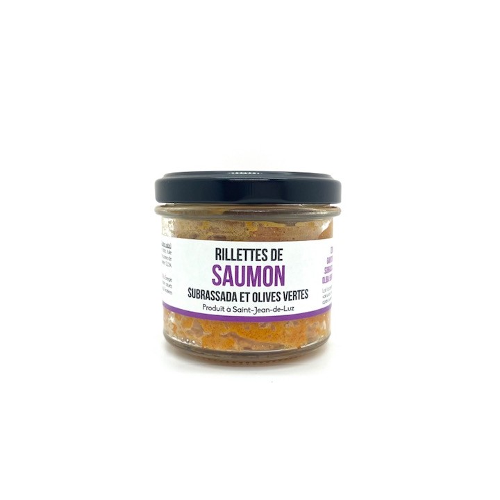 RILLETTES SAUMON ET SUBRASSADA OLIVES VERTES ONAKE 90 GR