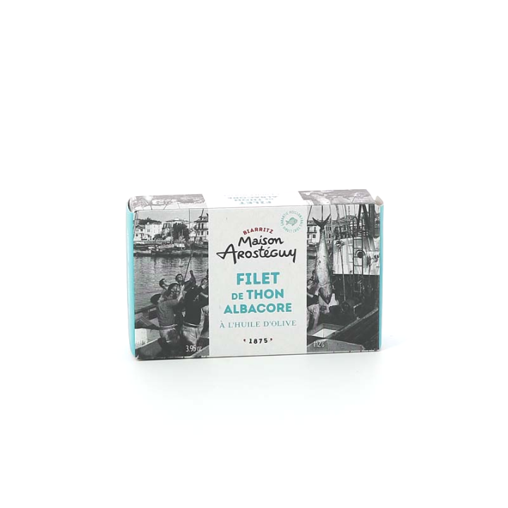 FILET DE THON ALBACORE HUILE D'OLIVE 112 GR MAISON AROSTEGUY