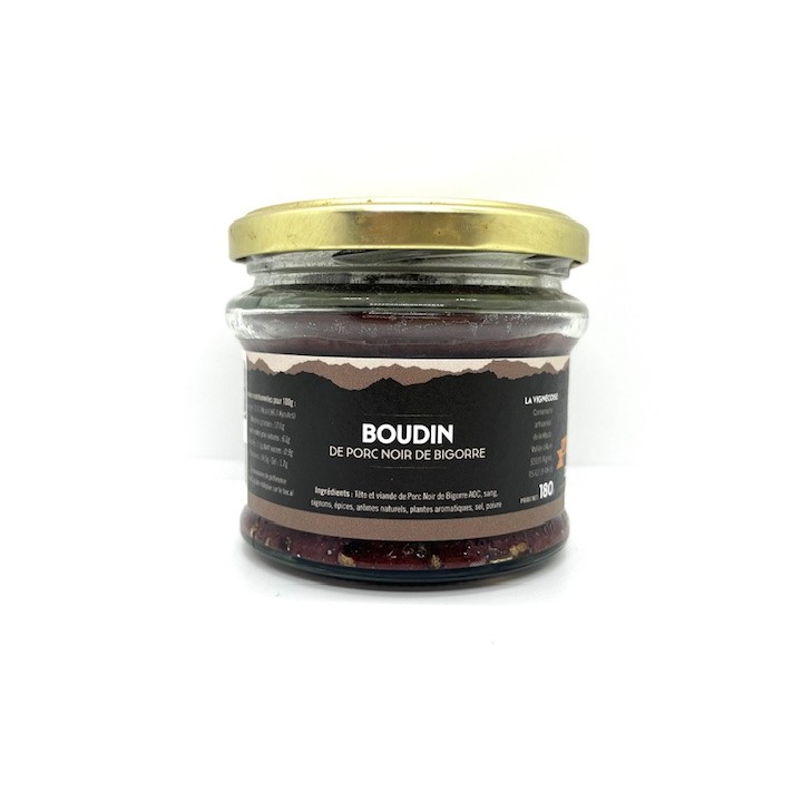 BOUDIN PORC NOIR DE BIGORRE 180 GR LA VIGNECOISE