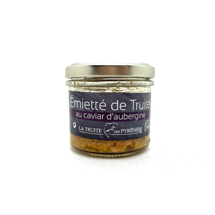EMIETTE DE TRUITE AU CAVIAR D'AUBERGINES 90 GR LA TRUITE DES PYRENEES