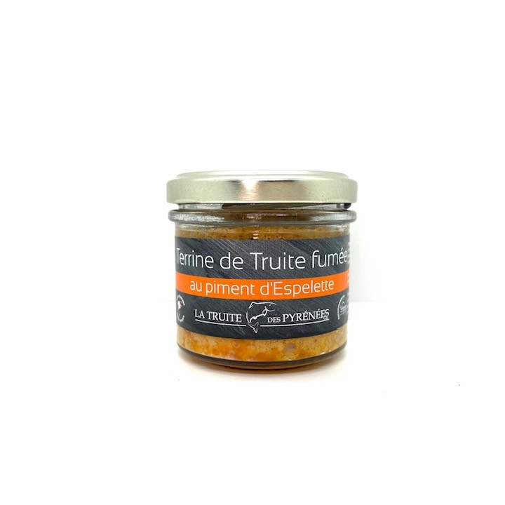 TERRINE DE TRUITE FUMEE AU PIMENT D'ESPELETTE 90 GR LA TRUITE DES PYRENEES