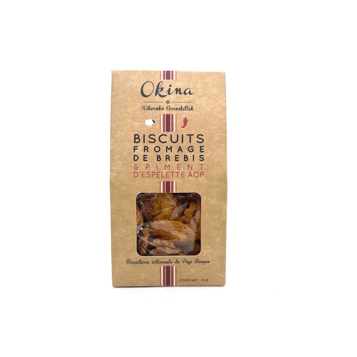 BISCUIT APERITIF FROMAGE BREBIS PIMENT ESPELETTE OKINA 80 GR