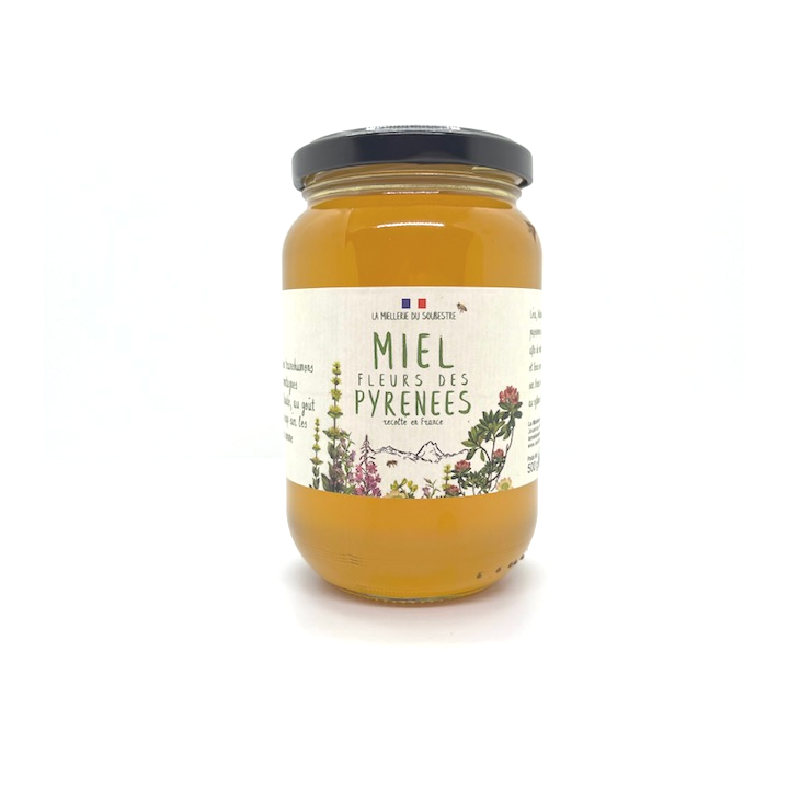MIEL DE FLEURS DES PYRENEES 500 GR LA MIELLERIE DU SOUBESTRE